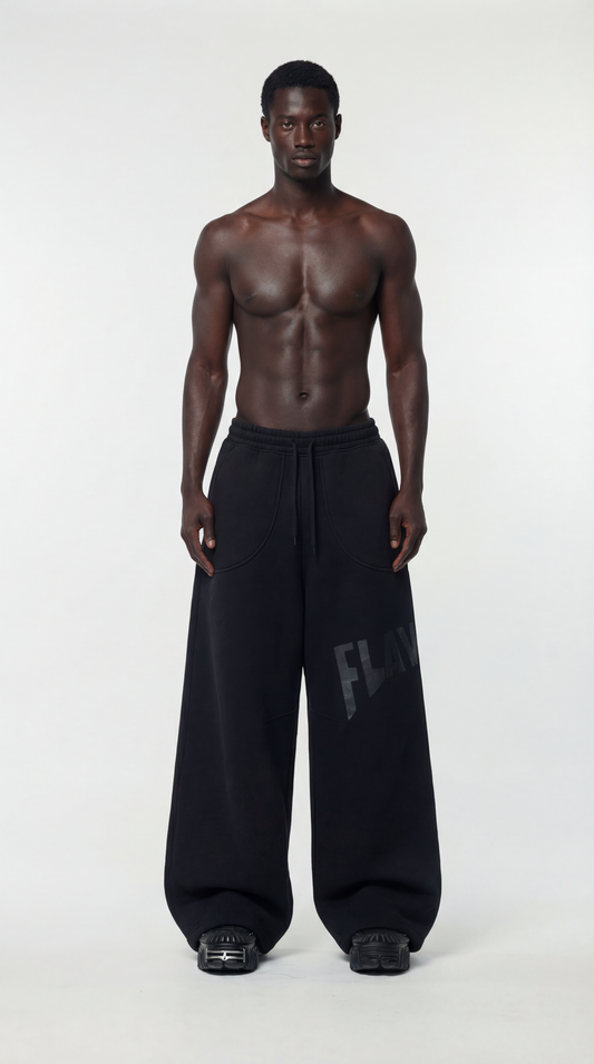 BLOOD CIRCUIT BLACK WIDE PANTS